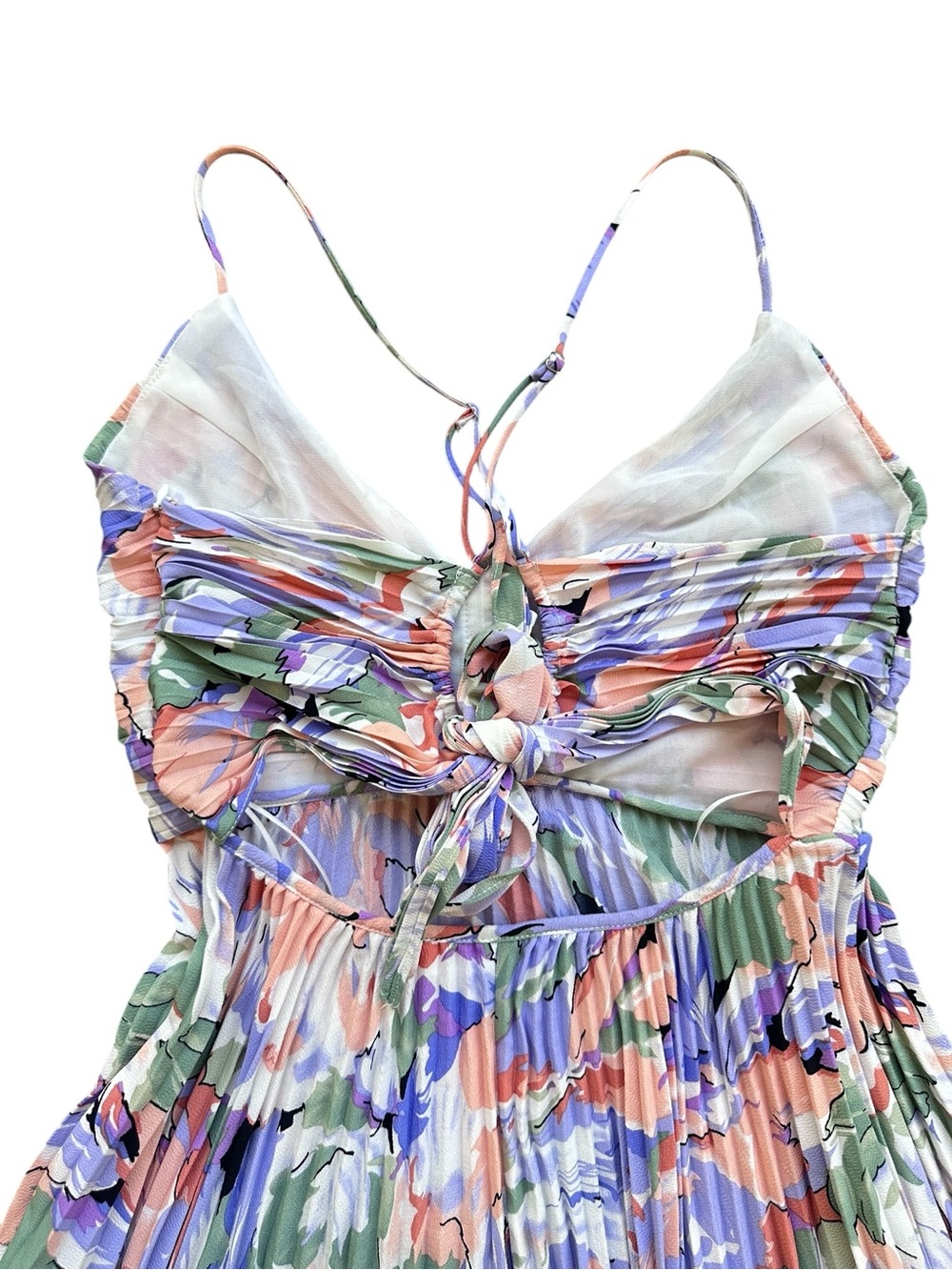 ASTR The Label Blyth Purple Coral Floral Pleated Dress – Size M - Picture 12 of 16